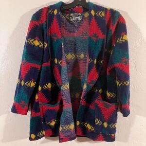 Vintage 90s Latté‎ Multicolor Southwestern Pattern Cardigan